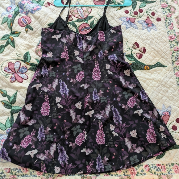 Killstar Dark Floral Dress in Purple and Black - Picture 3 of 5